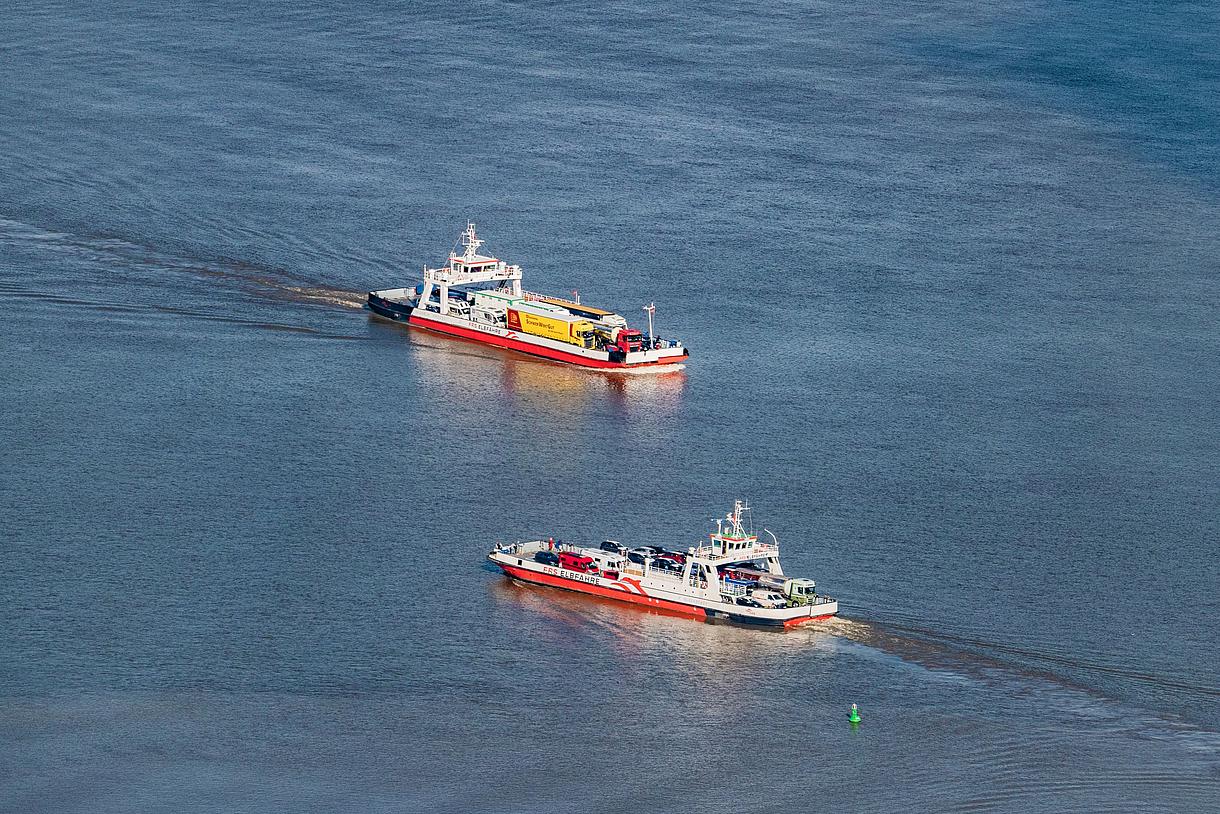 Our two ferries "Glückstadt" and "Wilhelm Kroos"