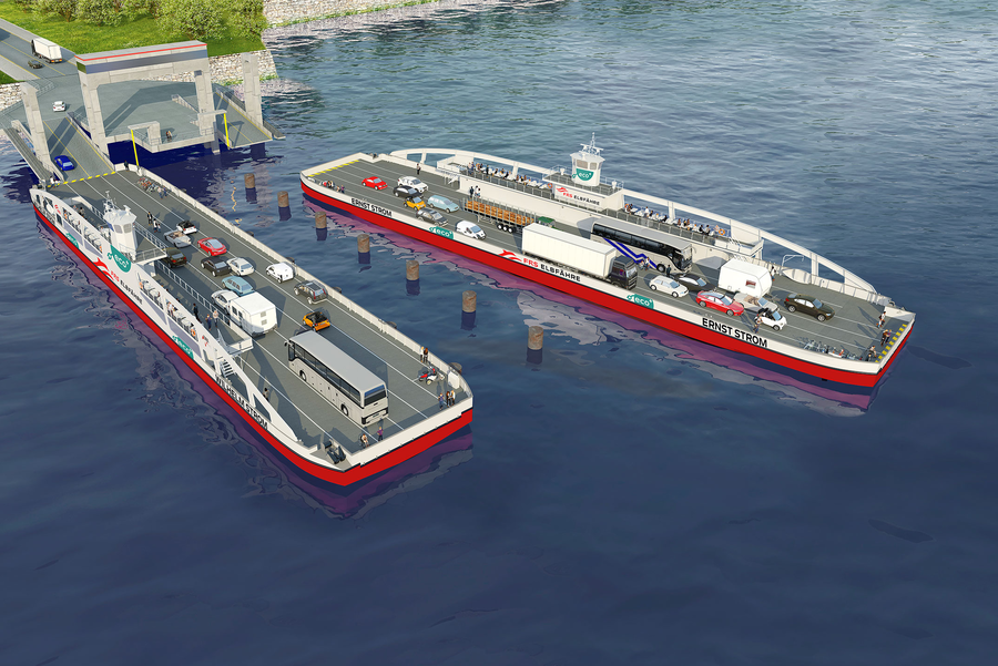 The Elbferrys of the futur at the jetty