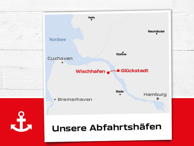 Die Abfahrtshäfen.